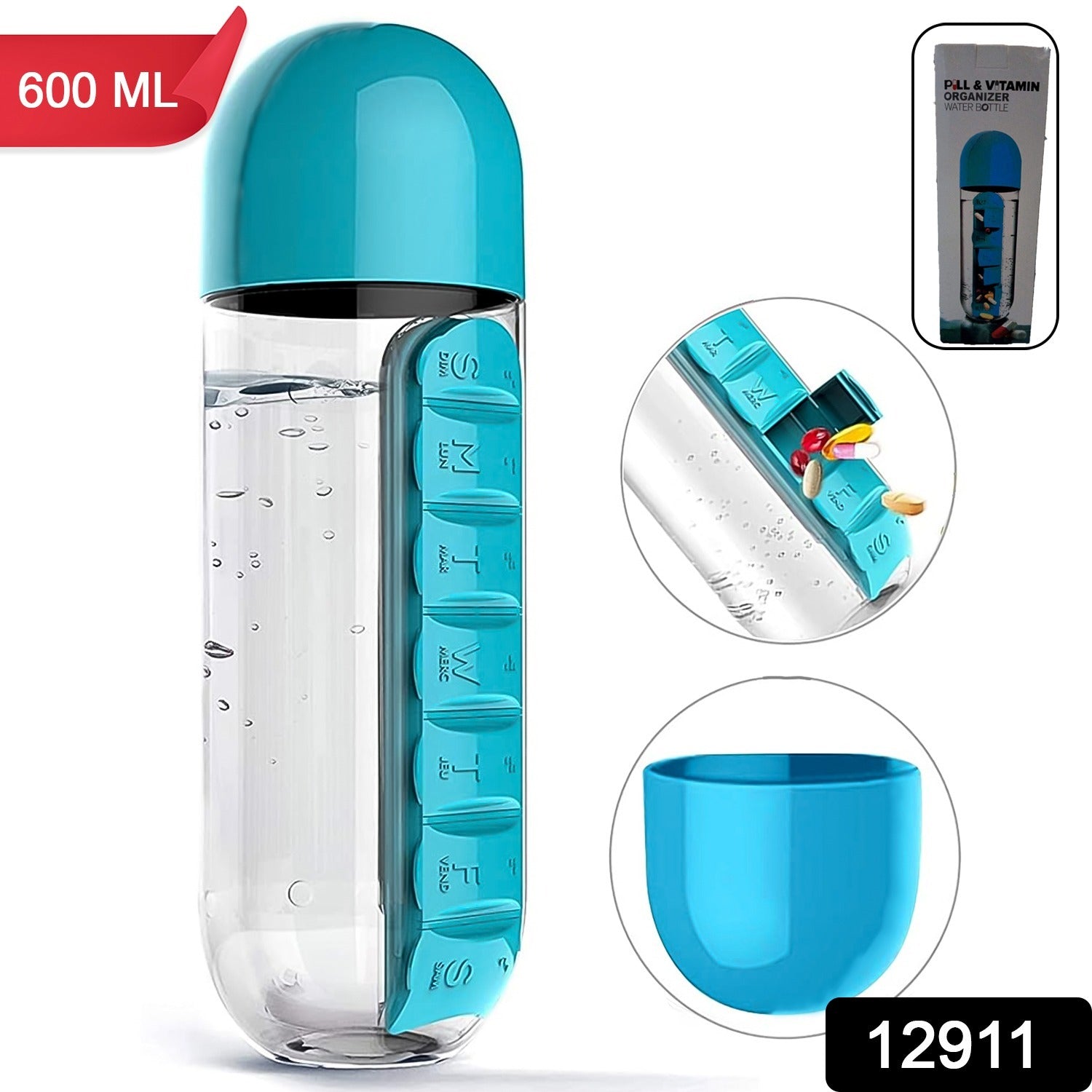 Pill & Vitamin Bottle, Water Bottle Multi Functional Use for Traveling & Outdoor Use Water Bottle, Travelling kit, Summer Special Bottle (600 Ml / Mix Color ) Pill & Vitamin Bottle, Water Bottle Multi Functional Use for Traveling & Outdoor Use Water Bottle, Travelling kit, Summer Special Bottle (600 Ml / Mix Color )